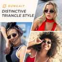 SUNGAIT Womens Stylish Triangle Sunglasses Metal Retro Design for Street Snap