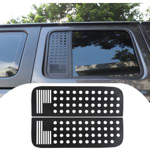 Aluminum Rear Side Window Decals Trim Exterior Accessories for 2018-2025 Jeep Wrangler JLU 4-Door & Gladiator JT, American Flag