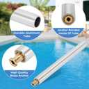 Heavy Duty 10 Pack Pool Cover Anchors,18" Aluminum Tube with Brass Anchors