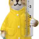 Resin Rabbit Rain Gauge  Adorable Bunny in Yellow Raincoat with Umbrella, Charming Outdoor Dcor for Garden, Yard, Cabin, or Patio, Wildlife Rain Measurement Tool, Great Gift for Gardeners