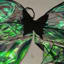 YKW Fairy Wings for Adult Women,31.5"x29" Butterfly Cosplay Wings with Lace Gloves,Organza Costume Wings for Halloween Party (Black)