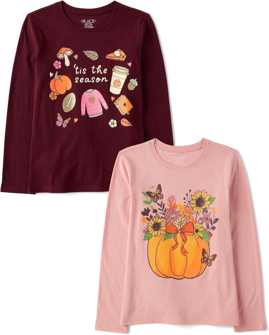 The Children's Place Unisex-Child All Holidays,Birthdays Long Sleeve Graphic T-Shirts (Large)