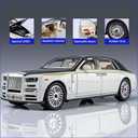 Alloy 1:24 Toy car Model, All Doors openable, with Lights and Music, Ideal as a for Children and Teenagers, and a Collectible Model for car Enthusiasts. (White-Black)