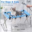 Dog Grooming Hammock Stand, Foldable Pet Bath Hammock with Mesh Sling