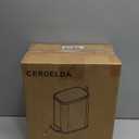 CEROELDA Small Bathroom Trash Can with Lid Soft Close-5L/1.3 Gal Stainless Steel Garbage Can-Step Pedal Wastebasket Slim Trash Bin for Office, Bedroom, Toilet, Live Room-White