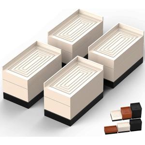 Furniture Risers, Tclouda Bed/Sofa/Desk/Table/Chair Leg/Fridge Lifts to 1.5, 3 and 4 in, Rectangle Adjustable Risers Blocks for Extenders, Heavy Duty Supports Up to 1300 Lbs, 3 in-Apricot-Rectangle