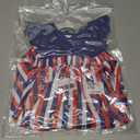 Guodeunh Infant Baby Girl Independence Day Outfit 4th of July Dress Ruffle Lace Romper Sleeveless Top Star Stripe Skirt+Headband (Blue, 0-3 Months)