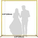 Wedding Arch 6.6FT x 6.6FT Square Backdrop Stand Gold Metal Balloon Arch Stand for Ceremony Wedding Arches for Ceremony Birthday Party Bridal Shower Anniversary Decoration (6.6FT x 6.6FT, Gold)