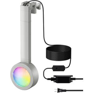 AC Pool Light for Steel Wall Above Ground Pools with Transformer, 24V 15W LED RGB Underwater Pool Light, IP68 Waterproof, 15in Poolside Light with 7 Colors 2 Modes, Remote Control, Gray