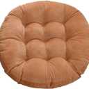 Round Corduory Floor Pillow Solid Color Meditation Pillow for Seating on Floor Thick Soft Seat Cushion for Yoga Living Room Sofa Tatami (Khaki,22"x22")