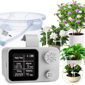 Automatic Plant Waterer Indoor Plant Watering Devices System, Self Drip Irrigation System Kit for Indoor Outdoor Garden, Adjustable Drippers, Water 15 Plants