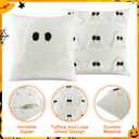 2 Pcs Halloween Pillow Covers 18x18 Inch White Ghost Throw Pillow Cases, Halloween Decorations Spooky Cushion Cover Gothic Couch Case for Holiday Fall Home Living Room Sofa Bed Indoor Outdoor