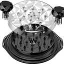 Chicken Shredder with Brush 10" Pro Chicken Shredder Tool Twist Stable Anti-Slip BPA Free Meat Shredder Tool Twist Ergonomic Handle Meat Grinder Dishwasher-safe Transparent Lid Black