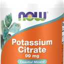 NOW Foods Supplements, Potassium Citrate 99 mg, Supports Electrolyte Balance and Normal pH*, Essential Mineral, 180 veg Capsules (EXP 12/01/29)