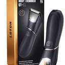 Body Hair Trimmer for Men: Pubic Hair Trimmer with Mirror & LED Light - Electric Ball Shavers with Ceramic Blades & Travel Lock - Body Groomer IPX7 Waterproof Wet or Dry Use for Groin/Legs/Chest