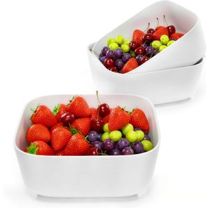 Colander for Kitchen, Detachable Fruit Bowl with Drip Tray, Plastic Food Strainer for Fruits, Vegetables, Berries and Pasta, Colander Set for Home and RV Use, Dishwasher Safe
