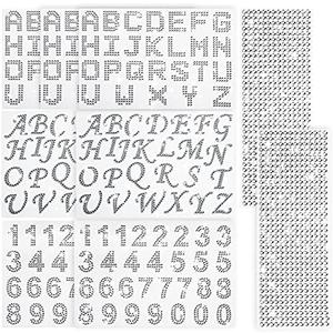 10 Sheets Glitter Sticker Letters 3 Styles Silver Rhinestone Number Stickers Bling Crystal Glitter Alphabet Stickers Self Adhesive Gemstone Border Stickers or DIY Crafts, Decoration and Scrapbooking