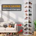 SpaceAid 9 Tier Rotating Shoe Rack Tower, Spinning Shoe Display Lazy Susan, Revolving 360 Shoe Rack Storage Round Carousel, Vertical Handbag Rotate Shoes Closet Organization (9 Tier (23.2"W x 80.7"H)