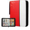 Card Binder 4 Pockets Zip Trading Card Binder for 400 Cards, PU Collection Binder with Removable Sleeves for 50 Pages, Portable Collector Album, Card Book for Game Card, Sports Cards, Gifts
