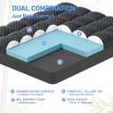 Dual Layer 3 Inch Memory Foam Mattress Topper King Size, 2 Inch Gel Memory Foam Plus 1 Inch Cooling Pillow Top Mattress Pad Cover, with 8-21 Inch Deep Pocket, Black