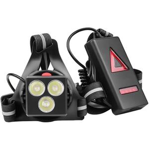 Chest Running Light, Wearable LED Night Running Lamp with Red Safety Warning Light, 360 Visibility Hands-Free Headlamp for Jogging, Cycling, Hiking, Dog Walking - IPX6 Waterproof (7 led Lights)