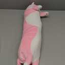 SHINUOER Cute Cat Plush Long Body Pillow  Soft Cartoon Stuffed Animal Doll, Kawaii Cat Plushie Cuddle Toy Gift for Kids, Girls & Girlfriend (Pink, 19.7 Inch)