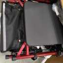 Foldable 2-in-1 Rollator Walker and Wheelchair Combo for Seniors with Seat, Heavy Duty Transport Chair 300 lbs Capacity, Lightweight, Anti-Tip Brakes, Adjustable Height 33.5"-40" (Red)