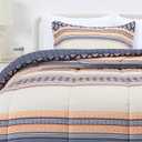 Amazon Basics Lightweight Microfiber Comforter Set, 2-Piece, Twin/Twin XL, Gray Geometrics