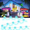 MUCCCUTE Permanent Outdoor Lights for Holidays Easter 200ft RGB House Light w/App & Remote Control Smart Rainbow LED IP67 Waterproof for New Year Christmas Roof Eaves Garden Dcor All Year Around
