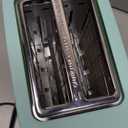 BELLA 2 Slice Toaster with Auto Shut Off - Extra Wide Slots & Removable Crumb Tray and Cancel, Defrost & Reheat Function - Toast Bread, Bagel & Waffle, Aqua