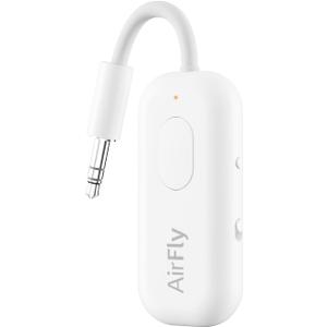 Twelve South AirFly Pro | Bluetooth Wireless Transmitter/Receiver Adapter for 2 Headphones, Audio Sharing, Compatible with 3.5mm aux Jack for Airplanes, TV, Gym, Stereo, and Travel, 25+ Hr Battery (White)