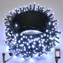 WBao Christmas Lights Indoor Outdoor 300LED 108ft, Super Bright LED Christmas String Lights with UL Certified, 8 Modes, Timer, Connectable & Waterproof for Trees, Patio, Xmas Party Decor, Cool White