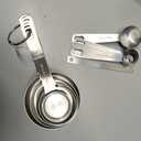 Stainless Steel Measuring Cups and Spoons Set, 18/8(304) Steel Material Heavy Duty 5 Measuring cups and 5 Measuring Spoons 1 Leveler and 2 rings Pack 13pcs Per set