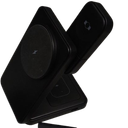 3 in 1 Magnetic Charging Station, 15W Fast Wireless Charger Compatible with MagSafe Charger Stand for iPhone 17 16 15 14 13 12, Apple Watch Charger & AirPods, Foldable Travel Charging Dock, Black