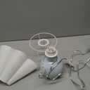 Light Blue Small Bedside Mini Table Lamp for Bedroom, Cute Bedroom Lamps for Nightstand, Cute Mini Table Lamps for Small Spaces with Scalloped Shade for Kitchen Counter, Bookshelf, Kids Dorm, Office (On/Off Switch)