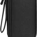 Electronics Organizer Bag Pouch Cable Charger Organizer Travel Shockproof Cord Carrying Case for Earphone Powerbank USB Hard Drive SD Card (Black)