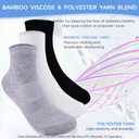 Bulinlulu Bamboo Viscose Diabetic Socks, 6 Pairs Non Binding Ankle Socks, Reinforced Toe, Size 6-9/9-11/13-15 (Medium, White)