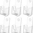 MaxGear 6 Pack Acrylic Brochure Holder, Trifold 4 inches Wide Plastic Literature Holder For Pamphlets, Flyers, Rack Cards, Wall Mount Clear Countertop Organizer Display Stand, Office or Home Use