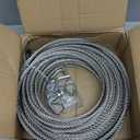3/8" Stainless Steel Cable 125FT, 7x19 Strands Wire Rope Cable, with 12000 lbs Breaking Strength, Stainless Steel Wire Rope with M10 Clips Clamp and Thimbles for Boat Lifting Winch Cable