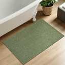 Uphome Boho Bathroom Rugs, 2x3 Washable Small Area Rug for Entryway Indoor, Farmhouse Rubber Backing Braided Cotton Throw Rugs Low Pile, Indoor Green Front Door Mat for Porch Kitchen Bedroom Entrance