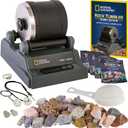 National Geographic Rock Tumbler Kit  Hobby Edition Includes Rough Gemstones, and 4 Polishing Grits, Great STEM Science Kit for Geology Enthusiasts, Rock Polisher for Kids and Adults