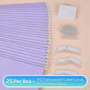 25-Pack Light Purple Hanging File Folders, Letter Size, Includes 35 Transparent Label Cards & 50 Sticker Labels,1/5-Cut Tabs for Home & Office Organization