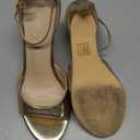 Elisabet Tang Woman's Round Open Toe Ankle Strap Heeled Platform Sandals Stiletto High Heel Sandal Dressy Sexy Wedding Party Shoes (7.5, Gold)