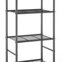 Sakugi Storage Shelves - 4 Tier Shelf Organizer, Sturdy Metal Garage Shelving with Adjustable Leveling Feet, Space-Saving Shelves Organizer for Pantry, Laundry, Kitchen (18" x 12" x 44", Black)