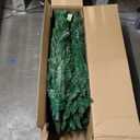  9Ft PVC Artificial Pencil Christmas Tree Slim Stand Green