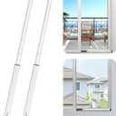 AceMining Sliding Door Security Bar,Heavy Duty Sliding Patio Door Lock Bar, 20-50inch Adjustable Multi-use Window Security Bars, Sliding Door Stopper,White,2Pack