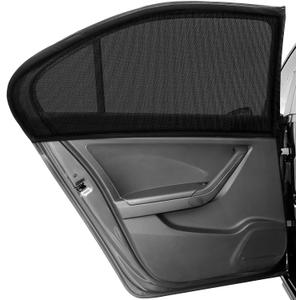 Car Window Shade, 2 Pack Car Sun Shade for Rear Window Baby, High Stretchy Car Universal, Suitable for mid-Size Cars and SUVs, Breathable Heat Insulation Anti-UV Protection Privacy, Black