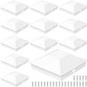 Goovilla 4x4 Post Caps White(Actual 3.5" x 3.5"), 12 Pack Fence Post Caps with 24 Screws and Easy Installation,Sturdy Waterproof Plastic Deck Post Caps with Frosted Finishing Touch, Protect Wood Post