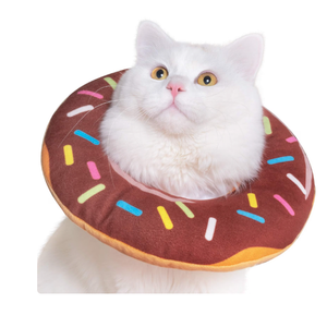 Adjustable Cat Recovery Collar, Cute Cat Donut Collar, Soft Cone Collars for Cat, Wound Healing Protective Cone After Surgery Elizabethan Collars for Kitten Pets