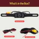 Pyle PLCM10 Rear View Backup Parking Reverse Camera, License Plate Mount, Weatherproof, Night Vision, Distance Scale Lines, Swivel Angle Adjustable Cam